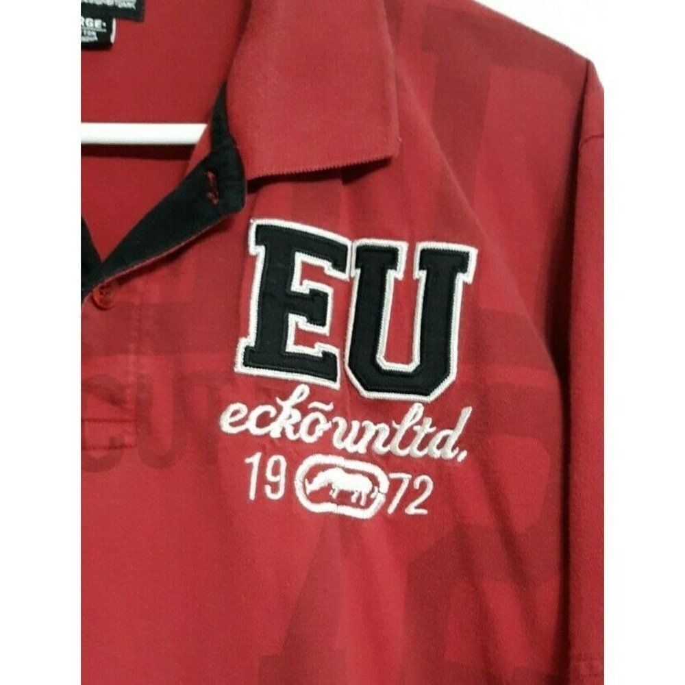 ECKO Unlimited Mens Sz XL Polo Shirt Red
